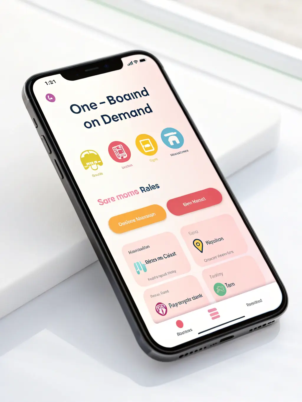 A smartphone displaying the Taxi conventionné Créteil app with a simple booking interface, emphasizing the ease of use and convenience.
